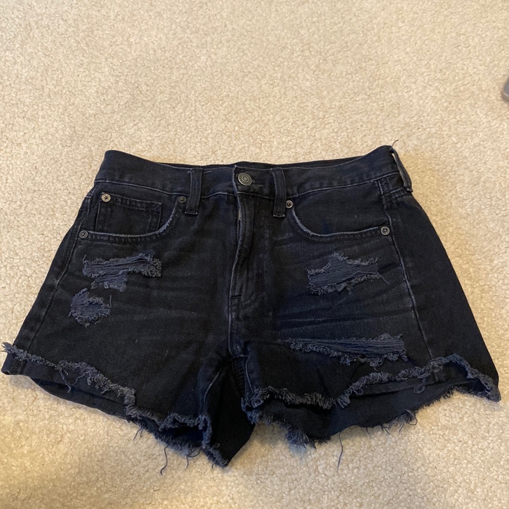 American Eagle black jean shorts